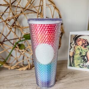 Starbucks Limited Edition Studded Rainbow Pride Cold Cup Tumbler w/ Straw, 24oz
